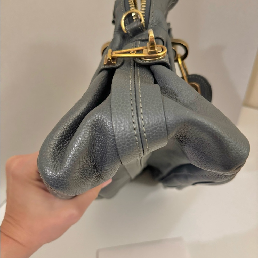SOLD! Chloe Medium Paraty Gray Leather Handbag with Gold Hardware - Picture 15 of 15